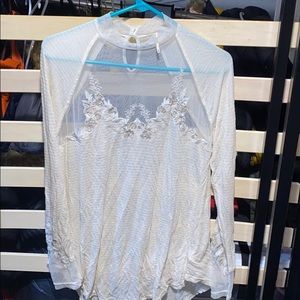 Free People Saheli embroidered mesh top